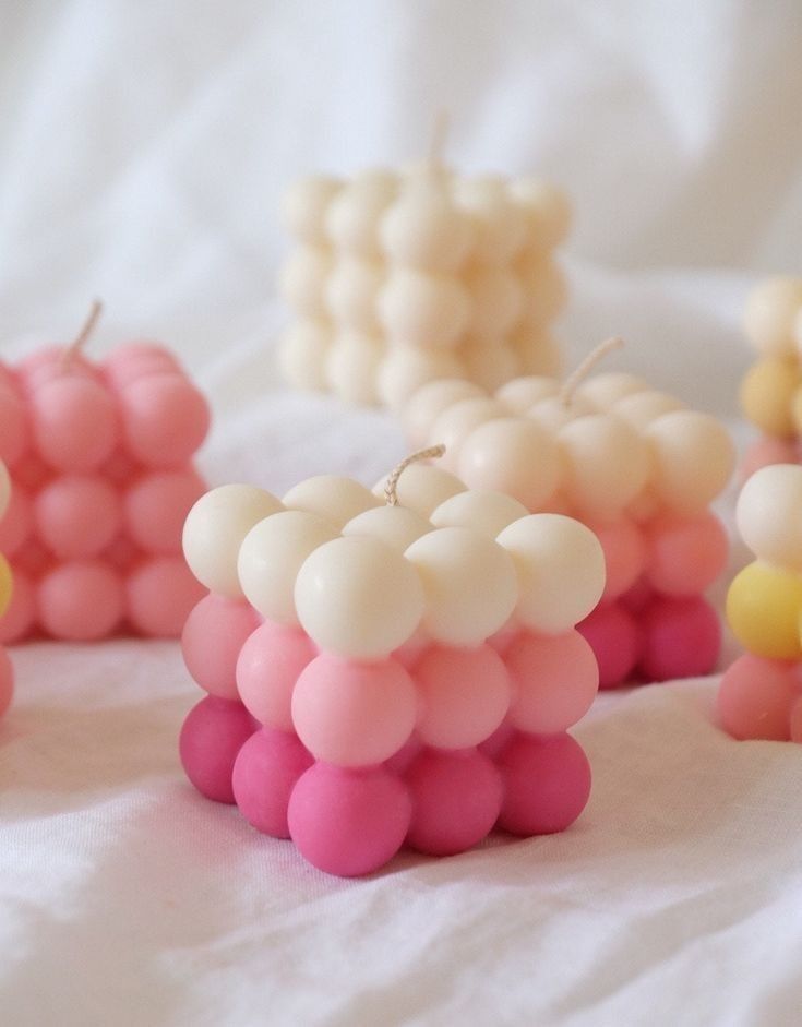Handmade Colorful Bubble Cube Candle