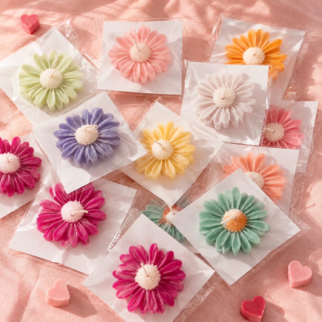 	Handmade Mini Daisy Flower Candle Pack Combo of 10